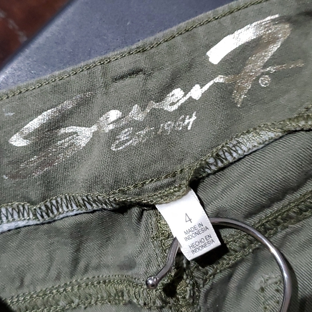 SEVEN7 UTILITY ARMY GREEN CARGO PANTS JOGGER STYLE SIZE 4 - Picture 8 of 14